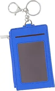 FOYTOKI Car Key Holder Cover Pu Card Holder with Keychain Wallet for Work Cards Id Badges Bus Passes Waterproof Card Protection Cover for Business and Daily Use