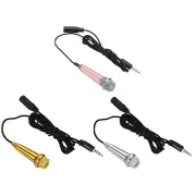 3Pcs Mini Microphone with Earphone for Phone Rose Gold, Silver, Rose Red
