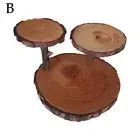 3 wooden-S Two Tiered Rustic Wooden Wedding cake/ Cup Cake stand centre pie R7B1