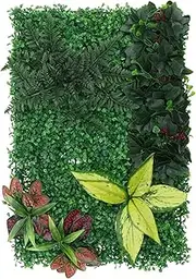 MERRYHAPY Artificial Plant Wall Fake Panel Screen Turf Grass Plant Privacy Outdoors Fence Covering Lawn Edging Border Moss Plants Garden Artificial Grass Wall Decoration Faux Plastic Green