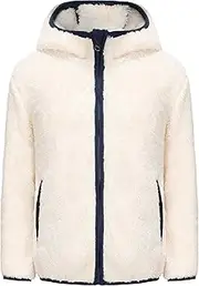 [SGMWVB] Girl's Jacket Kids Full Zip Ultra Soft Sherpa Fleece Hoodie Sweatshirt