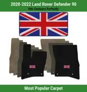 Lloyd Ultimat Front Carpet Mats for '20-22 Land Rover Defender 90 w/British Flag (for: Land Rover)