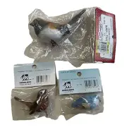 Lot of 3 Small 2"- 4” Artificial Birds Crafts Wreaths Chickadee Big Fat Robin