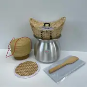 Thai Small Sticky Rice Set Cookware Bamboo Basket & Lid & Pot Steamer Size 20 cm