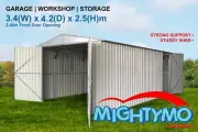 Garden Shed 3.4x4.2x2.5m Large Steel, Storage, Workshop, Garage, Yard Sheds