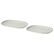 GLADELIG plate, grey, 20x13 cm