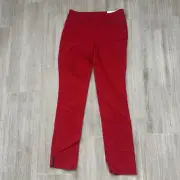 NWT Chico’s Red Slim Pants Size XS 000T OT Stretch Slacks NEW Stud Sequins Work