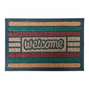Coir Door Mat Welcome Entry Front Home Floor Mats Non-Slip Rubber Backing Outdoor
