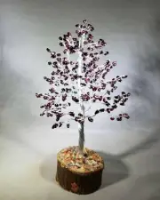 GARNET STEP STYLE GEMSTONE CHIP TREE WITH 300 STONES CRYSTAL TREE OF LIFE