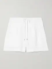 [James Perse] James Perse - Cotton Jersey-trimmed Linen Shorts - White - 1 1 White