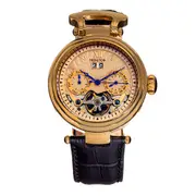 Heritor Automatic Ganzi Semi-Skeleton Leather-Band Watch in Gold/silver at Nordstrom One Size