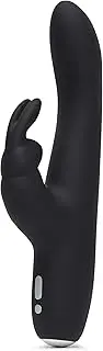 Fifty Shades of Grey Greedy Girl Rabbit Vibrator - 5 Inch Slimline Silicone G Spot Vibrator for Women - 9 Patterns & 3 Speeds Adult Sex Toy - Rechargeable & Waterproof - Black