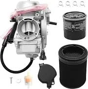 KVF 360 Carburetor Compatible with 2003-2013 Kawasaki Prairie KVF360 KVF360A KVF360B KVF360C Carb Replace# 15003-1686(with Air Filter & Oil Filter & Fuel Filter)