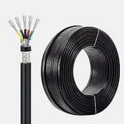 5 Conductor 28-16 AWG Shielded Wire Braided Tinned Copper Core PVC Cable Low Voltage Cable for Outdoor Lighting Automotive Batteries Solar Panels(26ft(8m),20AWG-5C)