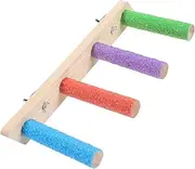 Stable Wood Pet Parrot Ladder Bird Cage Toy Parrot Claw Grinding Ladder Bird Climbing Station