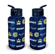 NRL Flip Drink Bottle 1L - North Queensland Cowboys - BPA Free - Water Bottle