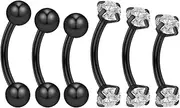 [Ocptiy] 16G Rook Piercing Jewelry Eyebrow Rings Hypoallergenic Surgical Steel Vertical Lip Labret Belly Snake Eye Tongue Ring Daith Earring Piercing Jewelry for Men Women Curved Barbells 6mm 8mm 10mm