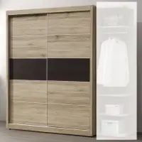 在飛比找momo購物網優惠-【MUNA 家居】尼諾5 X 7尺推門衣櫥/含側拉鏡(衣櫃 