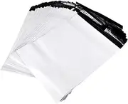 FUNNETOYU 100Pcs Self Sealing Postal Mailing Envelopes Thickened White Shipping Bags for Easy Use Courier Bags for Non Fragile Items