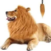 CPPSLEE Lion Mane for Dog Costumes, Dog Lion Mane, Realistic Lion Wig for Medium to Large Sized Dogs, Large Dog Halloween Costumes, Lion Mane for Dog, Halloween Costumes for Dogs (Brown)