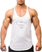 [BLEXX] Gym Muscle Fitness Training Running Vest - Clothing Tank Top Mens Bodybuilding Sleeveless Singlets Fashion Workout Mens Undershirt (Color : Blanc, Size : XL)