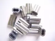 100 Zinc Plated Copper Swage Sleeves for Wire Rope Cable, 1/8", Made in USA