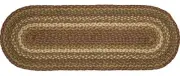 Tea Cabin Rustic Country Braided Jute Table Runner 13" x 36" Green Cream & Red