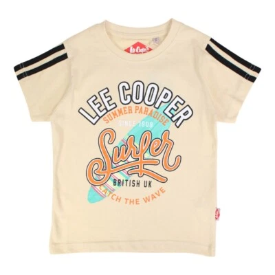 T-Shirt Garçon. Lee Cooper. Sleeves Courtes. Color Beige. 4-14 Age