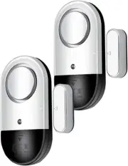 120 DB Loud Door and Window Open Alarm Sensor 2 Pack for Kids, Dementia White