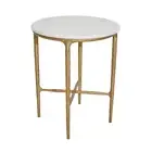 NEW Cafe Lighting Heston Round Marble Side Table Brass