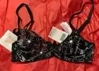 Savage X Fenty Black Crotchless Panty/String thong/Bra You Pick NWT