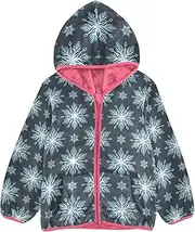 [GuoChe] Boys Winter Coats Sherpa Lined Merry Christmas Snowflakes Blue Children Coats For Toddler Boys Peach Neutral Baby