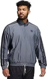 [adidas] Men's Harden Half Zip Pullover Sweatshirt, Grey