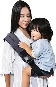 Naskle Baby Sling (Recommended by Nursery Teachers) (Double Lock Design, Load Capacity Test Clear), Easy to Carry Belt, Compact, Lightweight, Unisex, Storage Bag Included (Dark Blue)