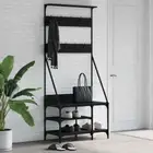 Clothes Rack with Shoe Storage Black 80x40x184 cm vidaXL