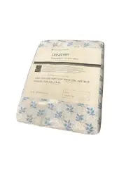 Sears Roebuck Vintage 1970s NOS Twin Flat Sheet Danberry Bedding Blue White Rare