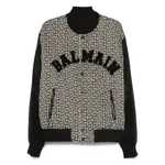[Balmain] Balmain Geometric-pattern Bomber Jacket 50 IT BLACK/NEUTRALS