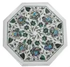 3'x3' Marble Dining Table Top Side table Sea Shell Floral Inlay Hallway Decor
