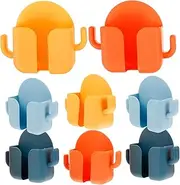 HOUDERCO 8Pcs Wall Mount Phone Holder Cute Cartoon Crab Design Adhesive Remote Controller Holder Cell Phone Wall Stand for Kitchen Home Organization