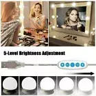 USB Make Up Mirror Lights 10 LED Kit Bulbs Vanity Light Dimmable Lamp Hollywood