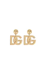 Dolce Gabbana DG Logo Clip-On Earrings One size Yellow