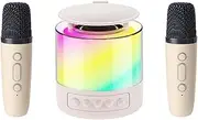 Wireless Karaoke Machine | Mic Speaker - Karaoke Machine Speaker with Wireless Microphone and Lights for Family Home