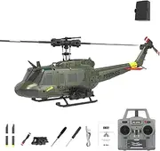 C032 RC Helicopter for Adults, UH-1 6CH Military Scale RC Helicopter with Gyro Stabilization, Military Enthusiasts,Green,1 Battery