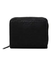[Calvin Klein] Logo Zip Around Wallet in Black Monogram PU