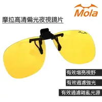在飛比找momo購物網優惠-【MOLA】摩拉偏光夜視黃近視眼鏡夾片 夜間/陰天/雨天開車