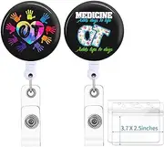 2 Pack Badge Reels Holder Retractable with ID Clip for Nurse Name Tag Card OT Occupational Therapy Therapist Nursing Doctor Medical Work Alligator Clip ZJK1015