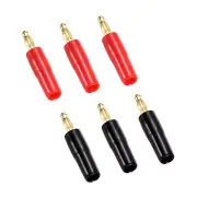 Banana Plugs Speaker Banana Plugs 4mm Gold-Plated Copper Red Black 6Pcs