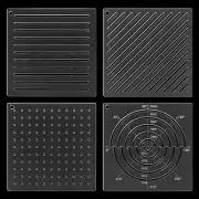 BENECREAT 4Pcs Acrylic Sashiko Stencil, Dots, Lines, Arcs, Slashes Acrylic Embro