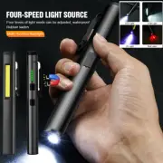 Tactical Flashlight Laser Torch LED Torch Light Pen USB Rechargeable w/UV Light