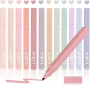 LABUK 12pcs Highlighters, Aesthetic Pastel Cute Highlighter for Bible and Pens No Bleed, with Assorted Colors, Dry Fast Easy to Hold for Journal Planner Notes School Office Supplies